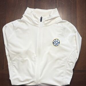 Peter Millar White Full-Zip Jacket with SEC Logo